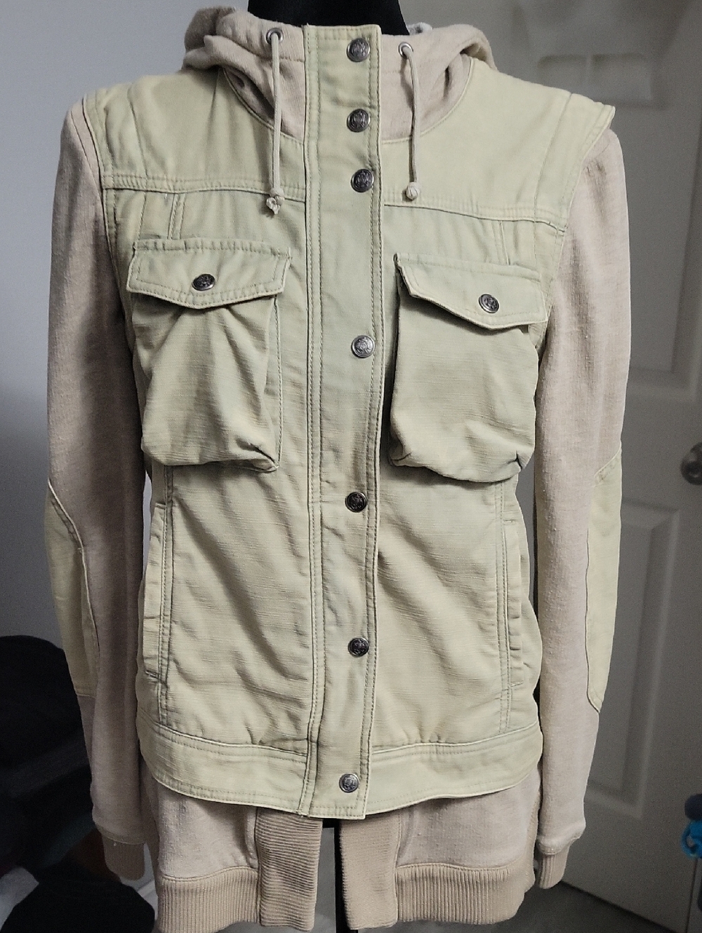 Free People XS Vintage Hooded Military Utility Jacket